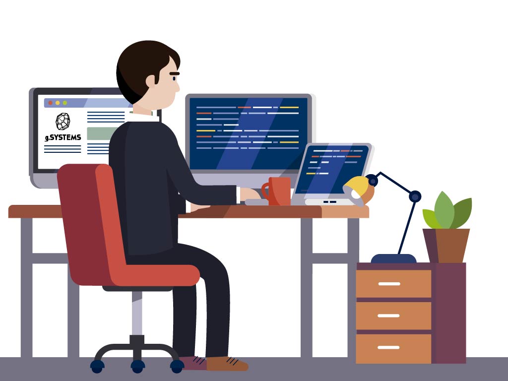Imagen de persona trabajando en una computadora